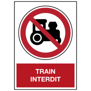 Panneau Train Interdit ISO 7010