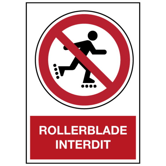 Panneau Rollerblade Interdit ISO 7010