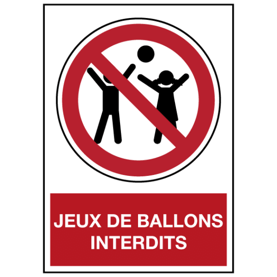 Panneau Jeux de Ballons Interdits ISO 7010