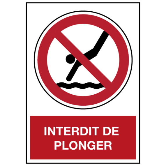 Panneau Interdit de Plonger ISO 7010