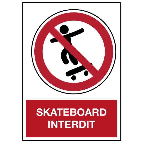 Panneau Skateboard Interdit ISO 7010
