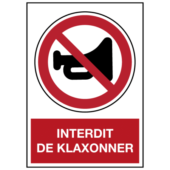 Panneau Interdit de Klaxonner ISO 7010