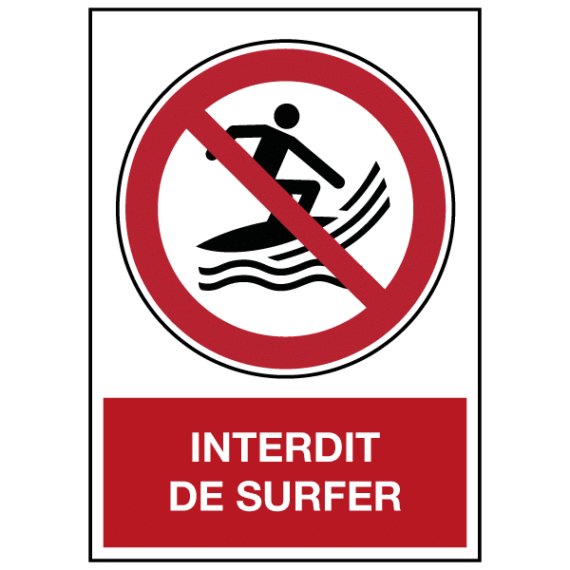 Panneau Interdit de Surfer ISO 7010