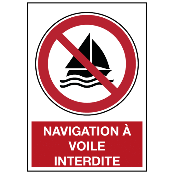Panneau Navigation À Voile Interdite ISO 7010