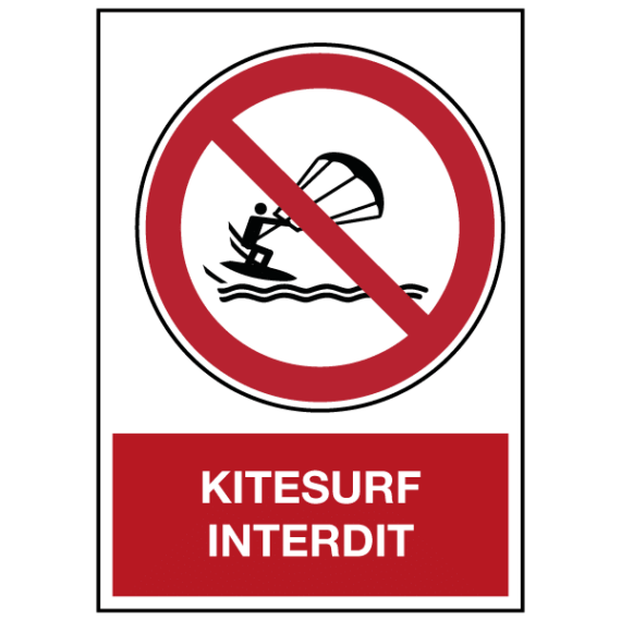 Panneau Kitesurf Interdit ISO 7010
