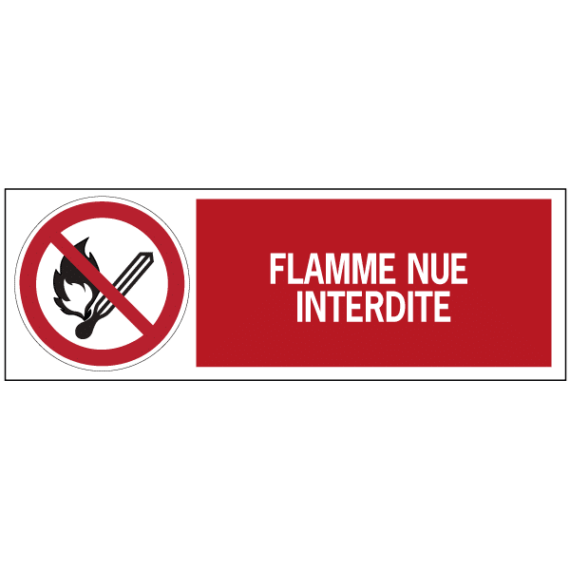 Panneau Flamme Nue Interdite ISO 7010