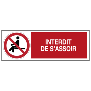 Panneau Interdit de s'Asseoir ISO 7010