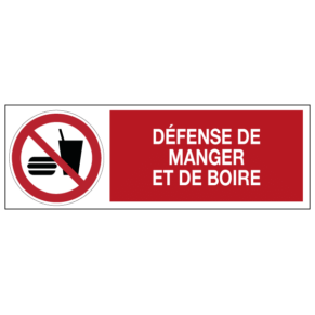 Panneau Défense de Manger et de Boire ISO 7010