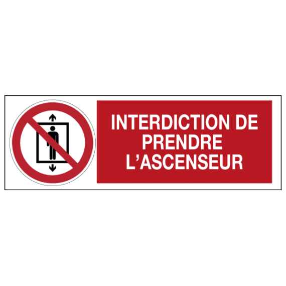 Panneau Interdiction de Prendre l'Ascenseur ISO 7010
