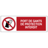 Panneau Port de Gants de Protection Interdit ISO 7010