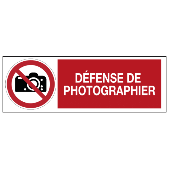 Panneau Défense de Photographier ISO 7010