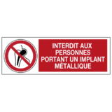 Panneau Interdit aux Personnes Portant un Implant Métallique ISO 7010