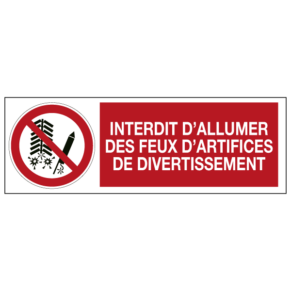 Panneau Interdit d'Allumer des Feux d'Artifices de Divertissement ISO 7010