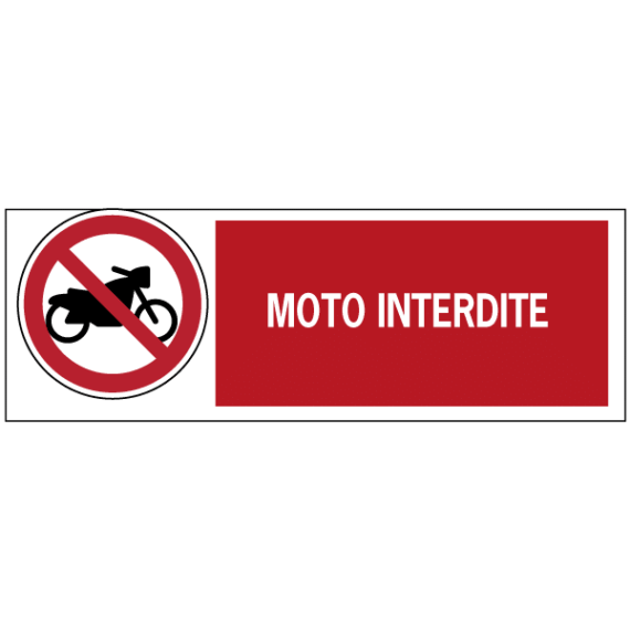 Panneau Moto Interdite ISO 7010