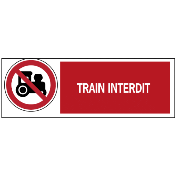 Panneau Train Interdit ISO 7010