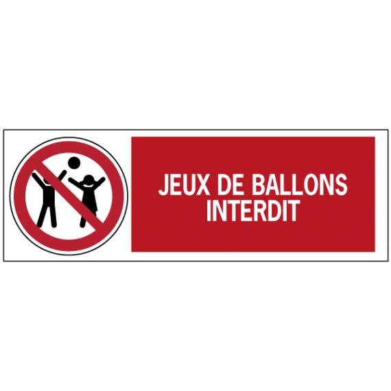 Panneau Jeux de Ballons Interdits ISO 7010