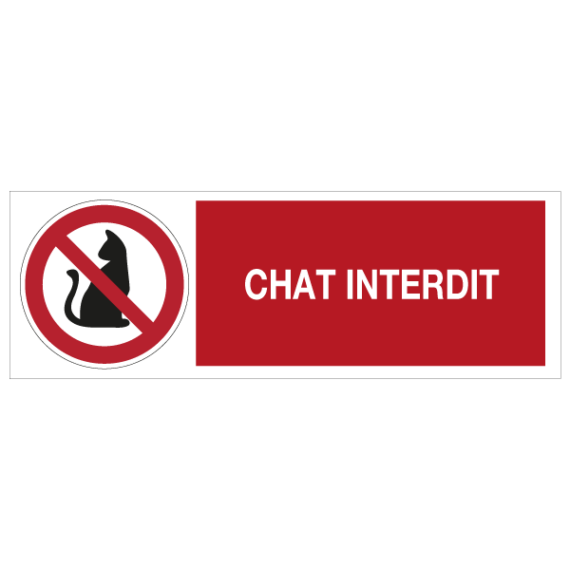 Panneau Chat Interdit ISO 7010