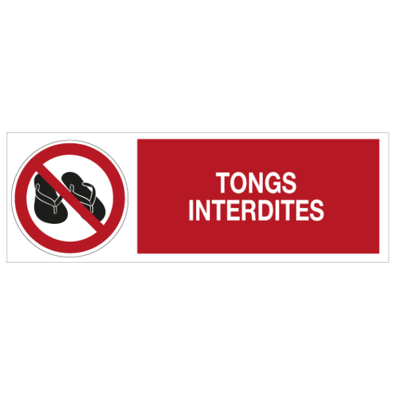 Panneau Tongs Interdites ISO 7010