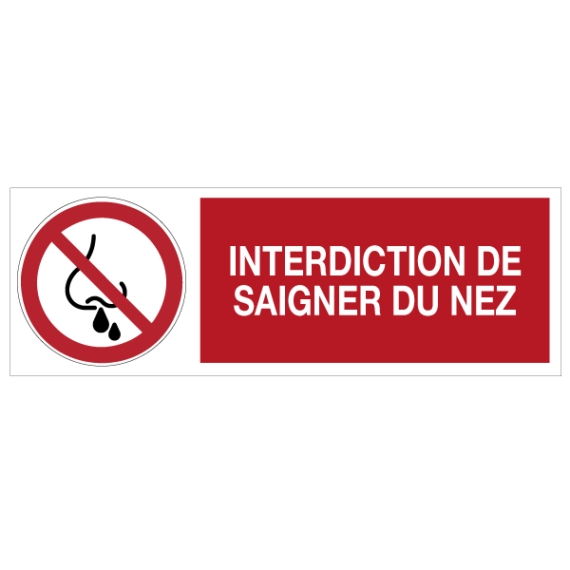 Panneau Interdiction de Saigner du Nez ISO 7010