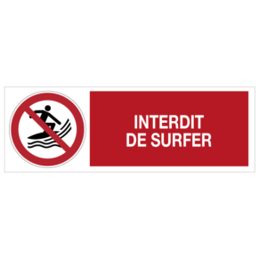 Panneau Interdit de Surfer ISO 7010