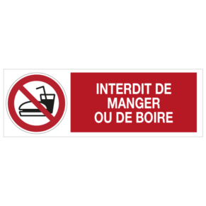 Panneau Interdit de Manger ou de Boire 7010