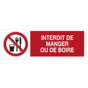 Panneau Interdit de Manger ou de Boire 7010