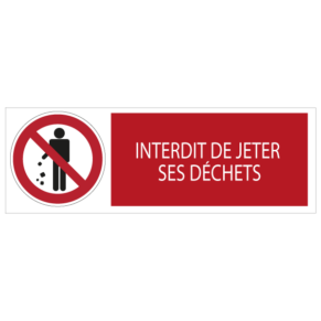 Panneau Interdit de Jeter ses Déchets 7010