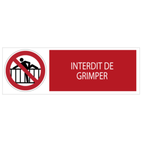 Panneau Interdit de Grimper 7010