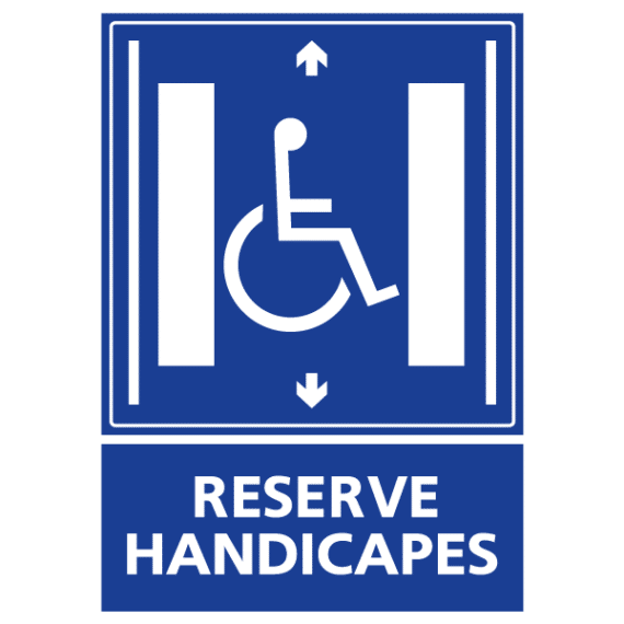 Panneau Ascenseur Réservé aux Handicapés