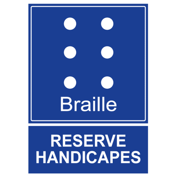 Panneau Braille Réservé aux Handicapés