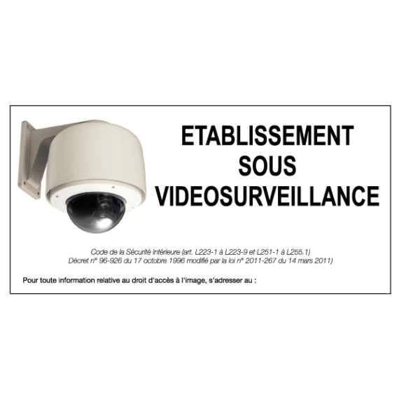 Panneau Établissement Sous Vidéosurveillance