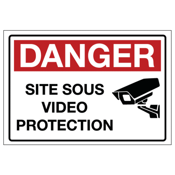 Panneau Danger Site Sous Vidéo Protection