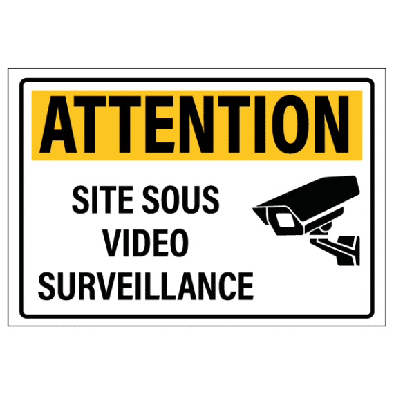 Panneau Attention Site Sous Vidéo Surveillance