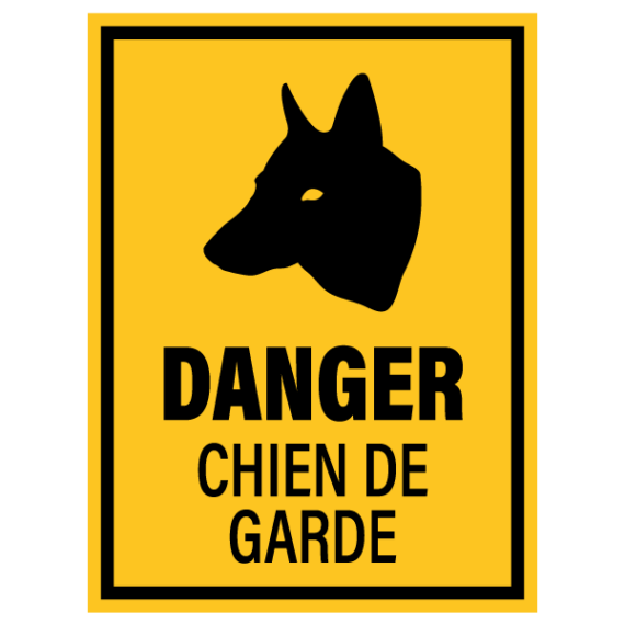 Panneau Danger Chien de Garde