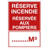 Panneau Réserve Incendie Réservée aux Pompiers